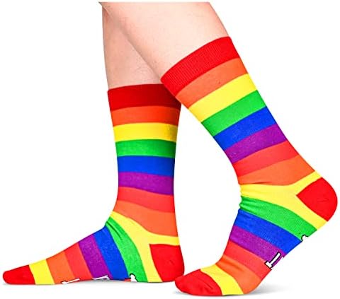 HappyPop гордо чорапи за жени мажи ЛГБТК чорапи, лезбејски подароци геј подароци, смешни шарени чорапи гордост чорапи унисекс чорапи