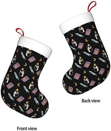 Божиќни чорапи за божиќни картички Тарот картички Гроздобер Ноќта на вештерките двострано камин што виси чорапи