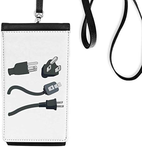 Црн кабелски приклучок за приклучок Телефонска чанта за чанти што виси мобилна торбичка црн џеб