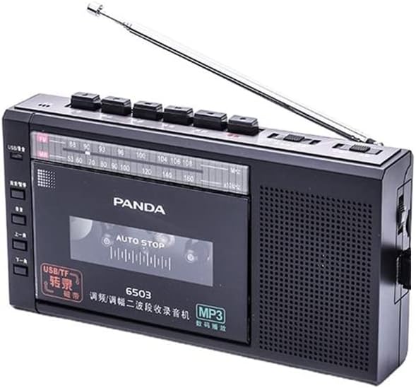 TINSEA 6503 Преносен гроздобер ретро -лента рекордер AM FM радио плеер стерео Boombox MP3 Audio Taper плеер касети рекордери USB