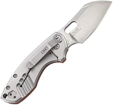 Crkt Pilar Bopper EDC преклопен џеб нож: Компактен секојдневно носење, сатенско сечило со избор на прсти, отворен слот за палецот, не'рѓосувачки