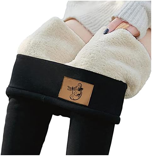 Xipcokm жени зимски шерпа панталони термички топли густи хулахопки симпатични печатени истегнати панталони тренингот што работи јога