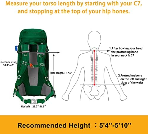 N Nevo Rhino Внатрешен ранец за пешачење за пешачење 50/60/65/70/80L, планина за качување на ранецот за кампување со ранец на денпорен дожд