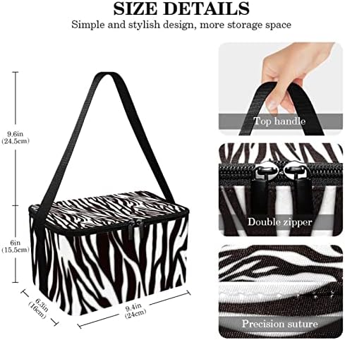 Црна бела зебра ленти со текстура торба за испорака на храна, изолирана торба за намирници | Двоен патент