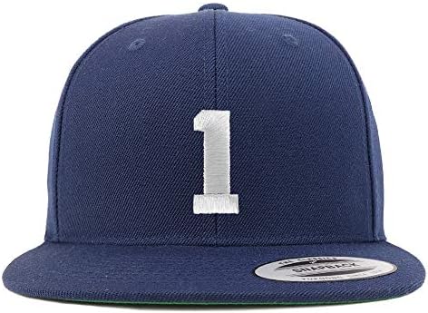 Трендовски продавница за облека број 1 бела нишка извезена рамна сметка за бејзбол капа