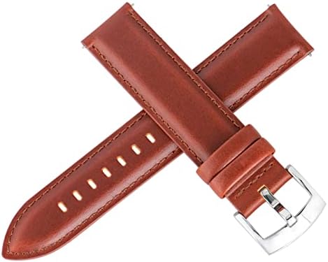 Ottoody Leather Watch Bands 22mm 21mm 20mm 18 mm Брзо издание на часовници, класичен врвен жито, чинија за часовници за замена за мажи