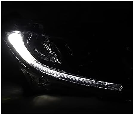ZMAUTOPARTS LED Цевка Халоген Проектор Фарови Црна w/6 Бела DRL Компатибилен со -2021 Хонда Цивик