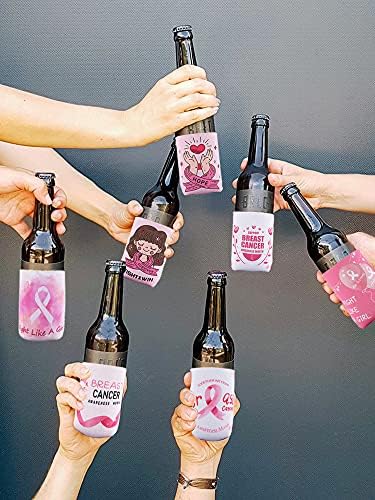 Свеста За Рак На дојка Може Ладилници За Пијалоци - Розова Лента Пиво Колачиња Покриваат Украси За Забави 12 ПАРЧИЊА