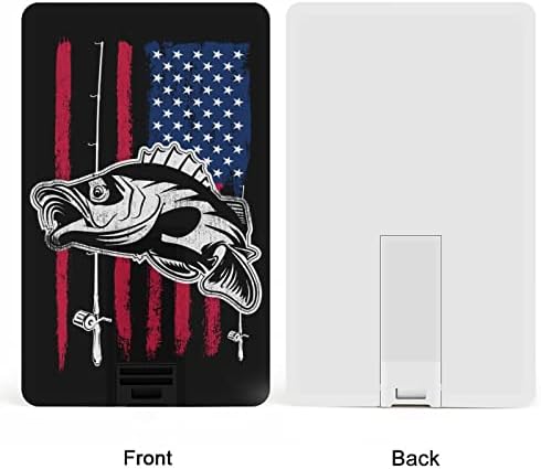 Бас риболов Американско Знаме КРЕДИТНА Картичка УСБ Флеш Персонализирана Меморија Стап Клуч За Складирање Диск 64ГР