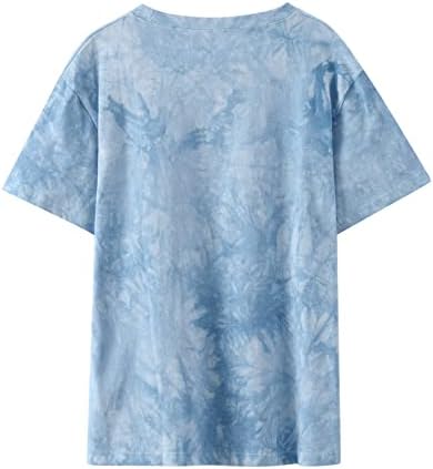 Кралски сино краток ракав 2023 облека екипаж на вратот од вратот графички врвен маица за женски вратоврска боја маица есен лето девојки 26 26 м