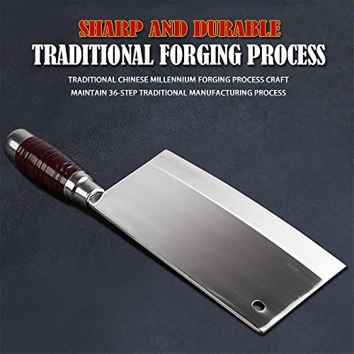 Кофери 7-инчен сечило рачно изработено фалсификуван кујнски нож за готвење месо, месарник нож за зеленчук со рачка од дрво од махагони