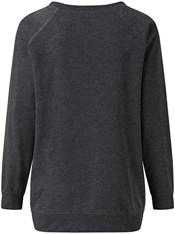 Womenените екипаж џемпери мода 2023 година Нова Година Долга ракав Божиќни џемпери карирани ирваси графички блуза пуловер