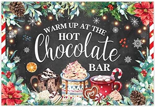 Allenjoy 68 x 45 топла чоколадна бар позадина Зимска весела Божиќ загревање на забавата на какаото, снабдува банер акварел снегулка
