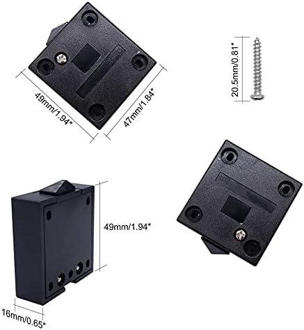 Nunomo 2pcs црна гардероба Преклопник на допир на кабинет за ламби за ламба нормално затворен автоматски прекинувач за допир на вратата