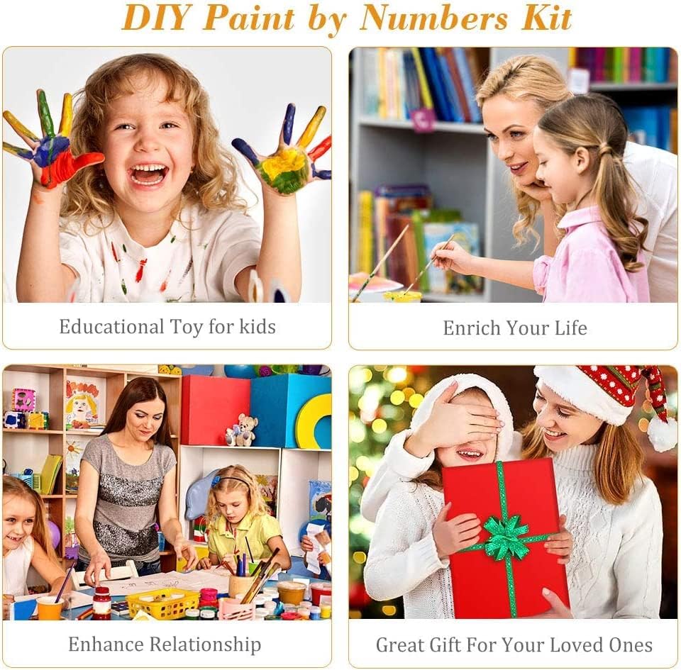 Боја по броеви за возрасни | Кошарка DIY боја по комплети за броеви за почетник | DIY платно акрилни комплети за сликање за декорација