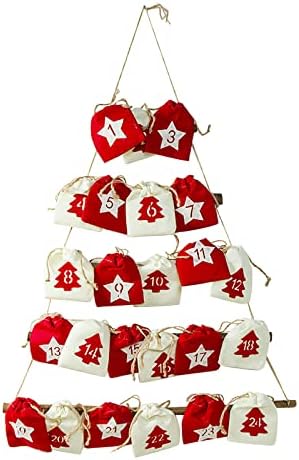 КСИОС 2022 Божиќни Календари За Доаѓање 24 Чанти Самостојни Украси За Одбројување Висечка Торба Симпатичен Ѕиден Календар
