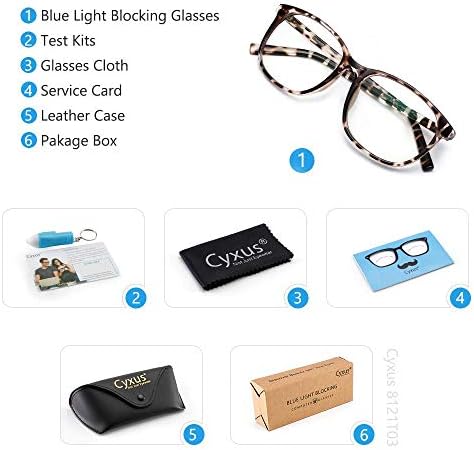 Cyxus 2 Пакет Сина Светлина Блокирање Очила Пакет Квадратни Јасна Леќа Анти УВ Компјутер Очила