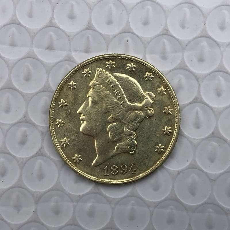 1894 Верзија Американски 20 Златник Месинг Антички Ракотворби Странски Комеморативна Монета 34ММ