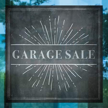 CGSignLab | Продажба на гаража -Калк пукна прозорец за лепење | 24 x24