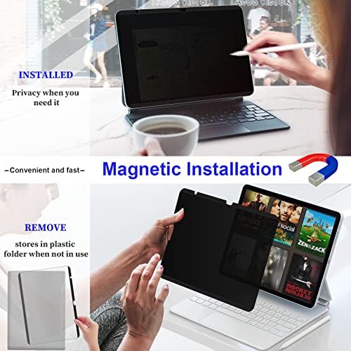 Магнетски магнетски iPad 10.9 10 -та генерација 2022 Заштитник на екранот за приватност, отстранлив и еднократно анти -сино светло