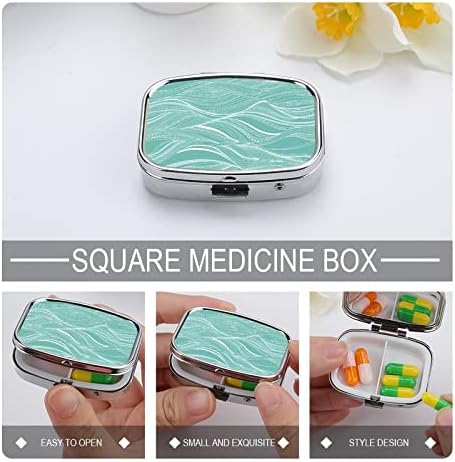Пилула кутија бранова шема шема на таблета во форма на плоштад во форма на таблети, преносен пилум за витамин контејнер, држач