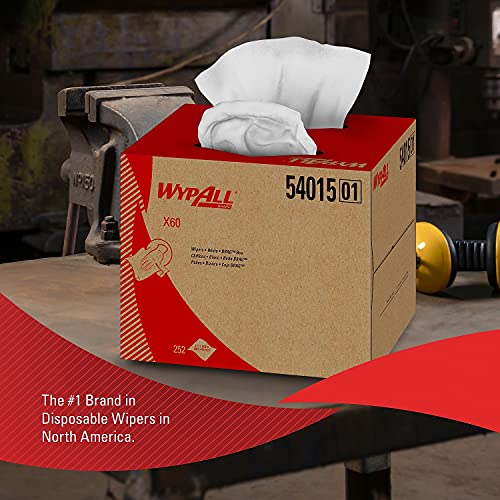 Wypall Општи Чисти X60 Мулти-Задача Чистење Крпи, Фали Кутија, Бела, 1 Кутија со 252 Листови