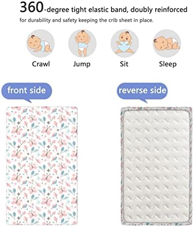 Пастелни тематски опремени мини чаршафи за креветчиња, преносни мини креветчиња со меки мали деца, наменети за момче или соба за девојчиња