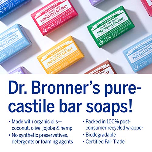 Д-р Бронер-чисто-привлечен бар сапун-направен со органски масла, за лице, тело и коса, нежни и навлажнувачки, биоразградливи,
