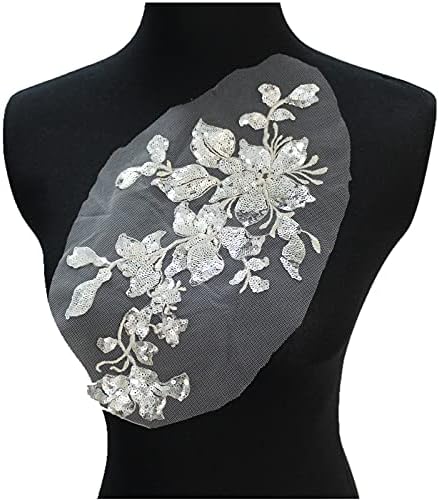 Sunmove везење секвенци чипка апликација за шиење цветни ткаенини јака за лепенка за венчаница фустан невестински занаети за DIY