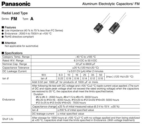 6PCS 470UF 50V Panasonic FM аудио одделение Ultra низок отпор ESR 105 степени кондензатор со висока температура 12x20 mm за
