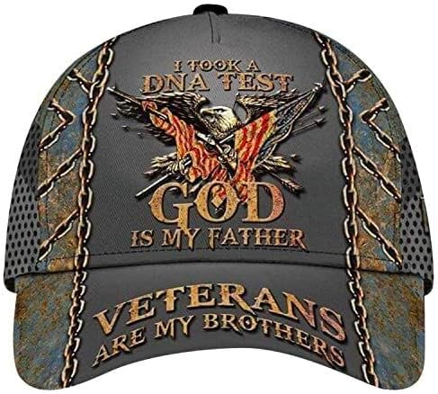 Ветеран Исус, зедов ДНК тест Бог е мојот татко бејзбол капјесус капа христијански капи вкрстена капа за подароци за христијани