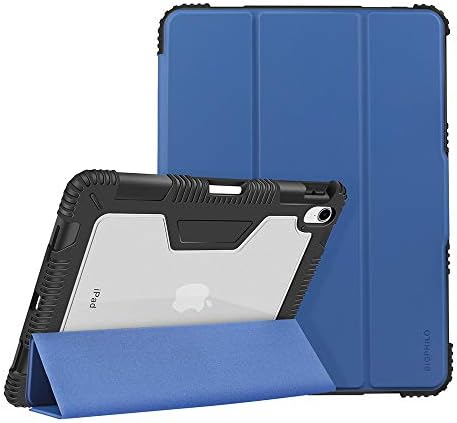 БИГФИЛО [Спа Серија Тешка Заштитна Кутија за 11-инчен iPad Pro, Солиден Јасен Заден Случај + Преден Капак На Трифолд Штанд, [Вграден Држач