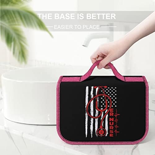 Американско Знаме Медицинска Сестра Тоалетна Торба Виси Патување Торба За Шминка Водоотпорна Козметичка Кеса