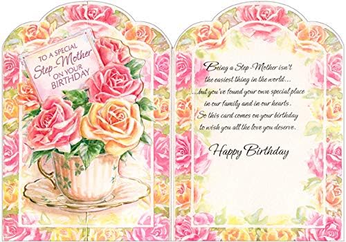 Дизајнер поздрави розови, портокалови и жолти цвеќиња во чаша чај умираат исечени три пати роденденска картичка за маќеа мајка