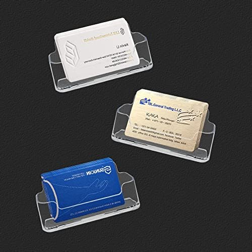 Држач на акрилна визит-картичка за биро, чисти пластични картички за прикажување на држачи, се вклопуваат во 30-50 визит-картички