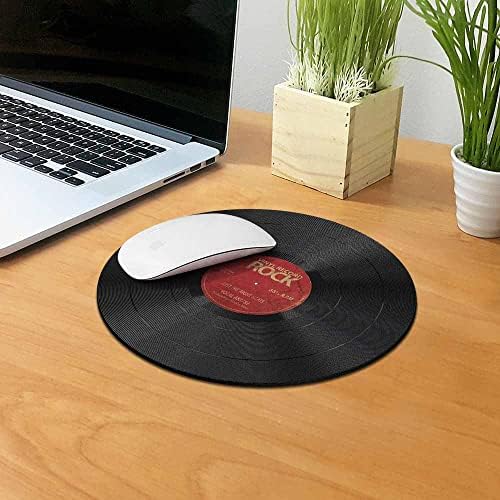 Wirester Non-Slip Round Mousepad, гроздобер винил рекорд црвен глушец за дома, канцеларија и биро за игри