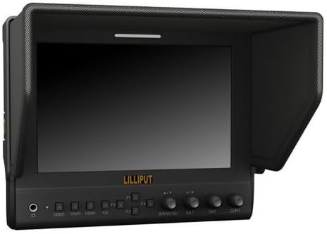 LILLIPUT 663/O/P2 HMDI излез 7 LED монитор 1280x800 IPS 800: 1 Контраст со кутија за костуми+преклопна покривка на сенка за сонце
