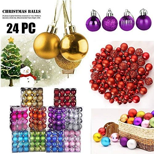 Божиќни украси - божиќни украси за топка за Божиќ - 24 парчиња 1,18 Божиќни дрвја распрскуваат украси за украси за празници и забави,