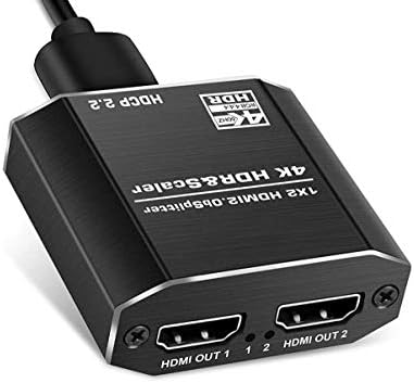 Easyday HDMI Splitter 1 во 2 Out Full HD 1080P 4K HDMI1.4 2.0 HDCP2.2, сплитер на HDMI поддржува 3D 4K @30Hz 60Hz компатибилен со Xbox PS4