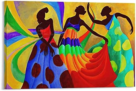 Bludug гроздобер апстрактна африканска етничка уметност постери за танцување платно за сликање wallидна уметност за дневна соба за дневна