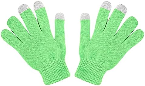 Зимски нараквици на допир на екранот на допир за женски ракавици за машка боја покажуваат не и бои со прсти во боја, плетена цврста волна,