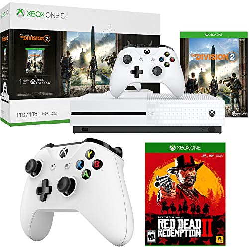 Мајкрософт Xbox One S Bundle 1 Тб Конзола Со Поделбата На Том Кленси 2 + Црвен Мртов Откуп 2 За Xbox One &засилувач; Xbox Безжичен Контролер