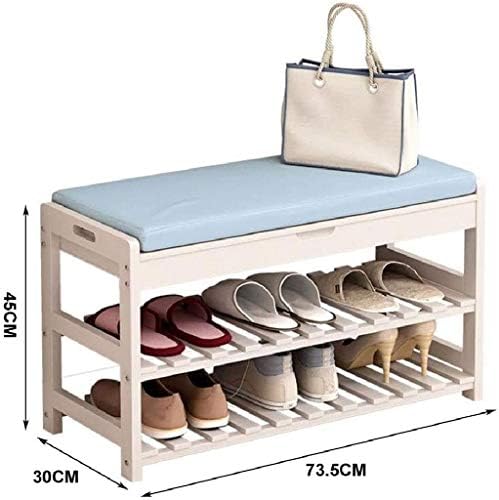 Решетката за клупи за чевли Dingzz со перниче тапацирана од полиците за складирање на седишта 2-нивоата за чевли за чевли за чување чевли Организатор