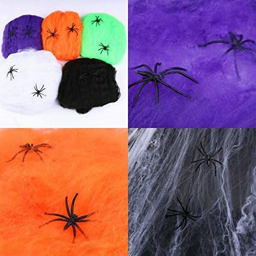 Bestoyard Spider Webs истегнете памук пајак веб -страница за Ноќта на вештерките прогонувани куќи за домашни украси