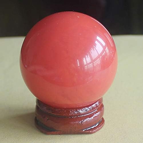 Црвен вулкан цреша кварц сфера топка со дрвен штанд камен врежан природен скапоцен камен топка чакра заздравување кристал реики занаети
