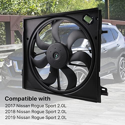 Собрание на вентилаторот за ладење на радијаторот - Компатибилен со 2.0L Nissan Rogue Sport 2017 2018 2019 - Заменете го 21481-6MA0A,