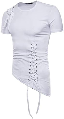 Мажите летни кратки ракави маица Неправилен дизајн плетење плетенка јаже блуза мода на отворено пулвер врвови