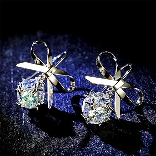 Rhinestone, висејќи деверуша подароци обетки свадба долги обетки за жени подароци што висат кристални топчиња обетки невести