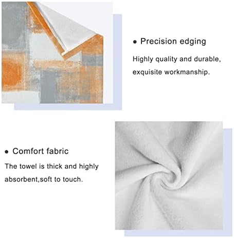 Портокалови сиви крпи од патиниса сет од 3, сиви бели графити апстрактни модерни, декоративни крпи за бања поставени 1 крпа за бања, 1 рачно