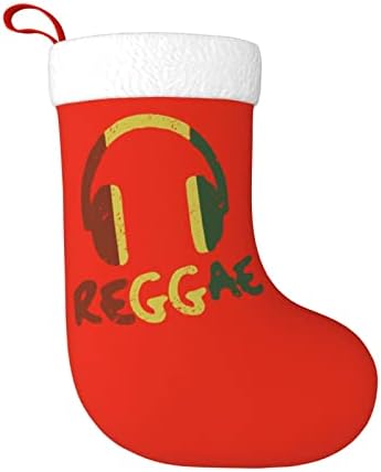 Yuyuy Reggae Music Јамајка Божиќна порибна декорација на одмор камин виси чорапи 18 инчи чорапи
